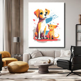 Paint by Numbers Dogs Comic Painting